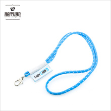 Promocional China Round Jacquard Cord Lanyard atacado com etiqueta de tecido